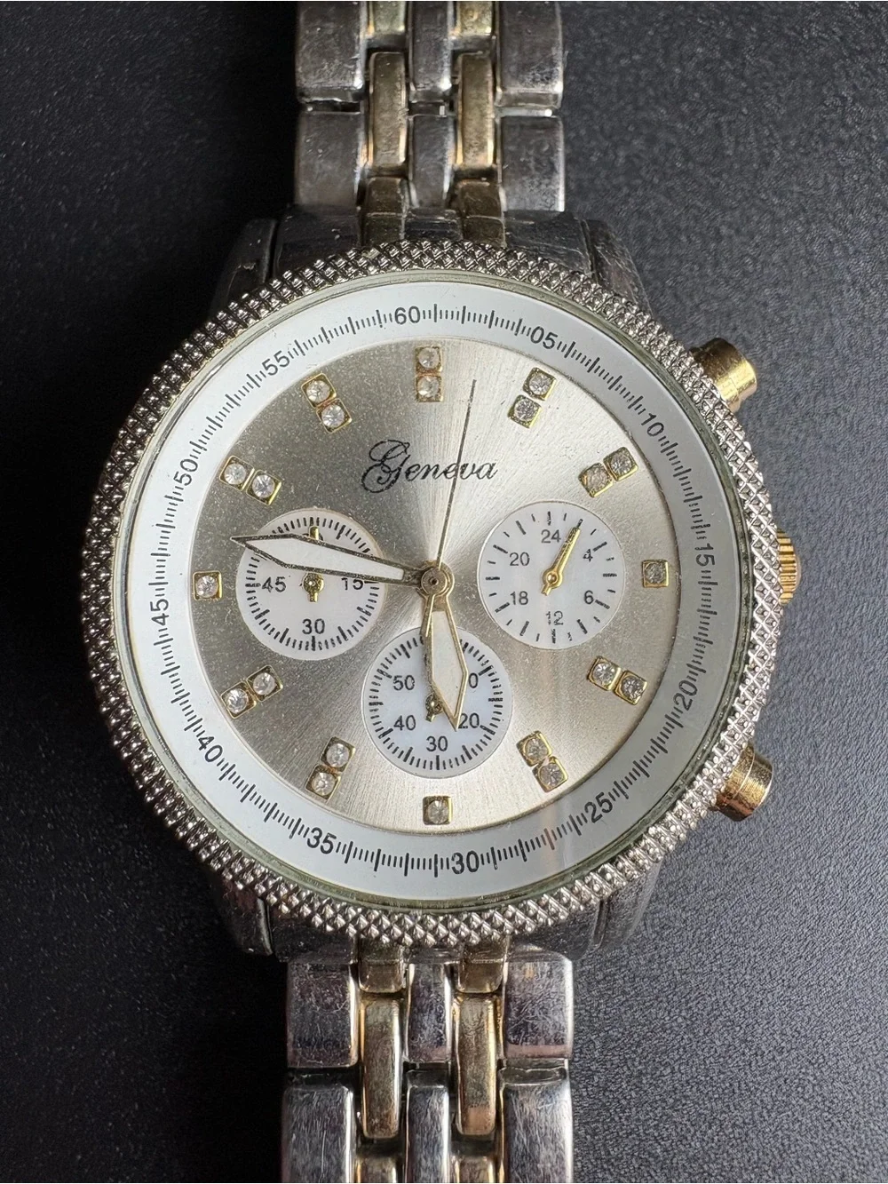 Geneva Women’s Two-Tone Silver and Gold Chronograph Watch